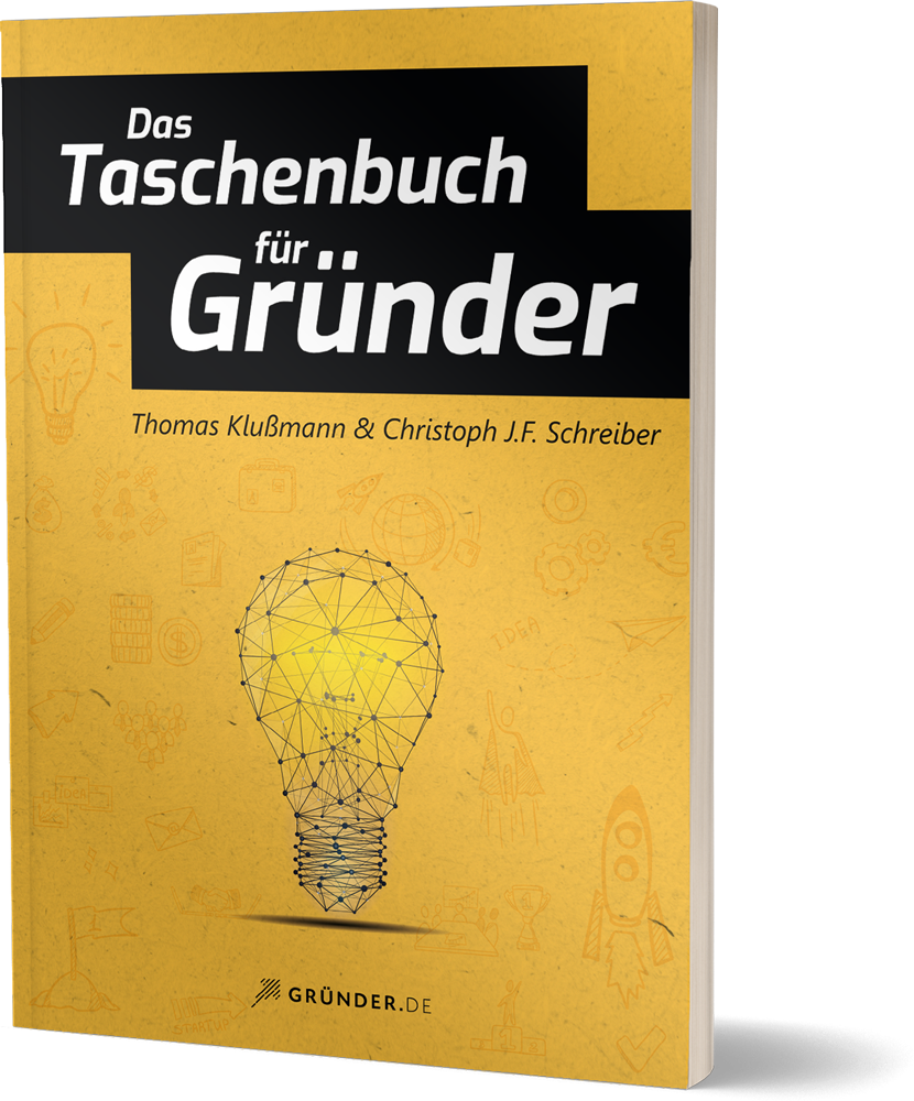 MockUp "Das Taschenbuch für Gründer" von den Autoren Thomas Klußmann und Christoph J.F. Schreiber
